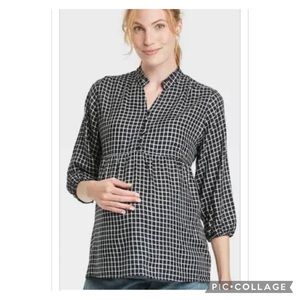 Isabel Maternity Plaid Top